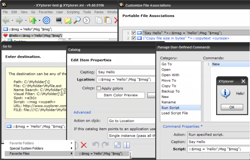 Collage of various quick scripting methods.