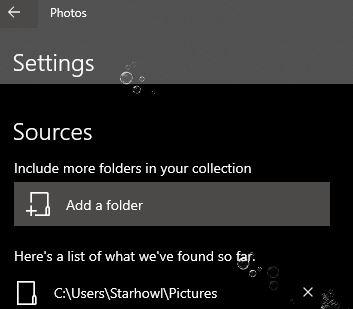Folders in Microsoft Photos App
