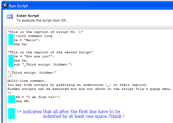 Right code layout - indent the lines