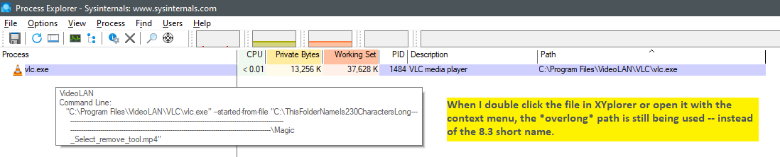 The shell command when double clicking the file in XYplorer