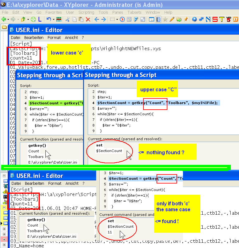 It seems, getkey() work case-sensitive now?