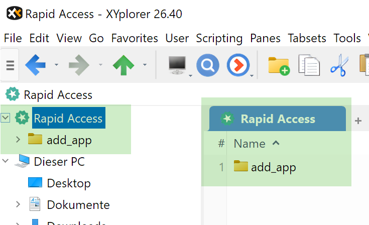 XYplorer Rapid Access
