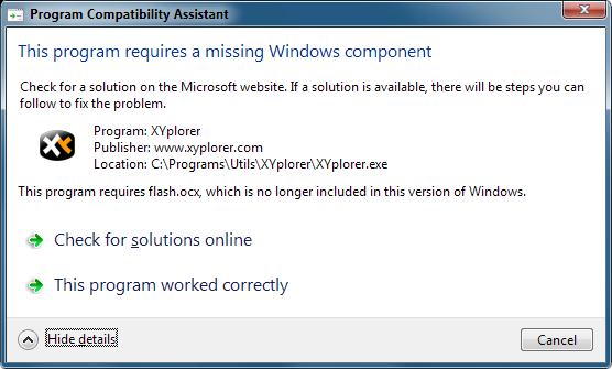 XYplorer program compatibility assistant flash.ocx.png