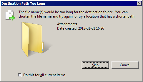 Error shown from copying with XYplorer is the same as with Windows Explorer on Win7 Pro 64 bit.