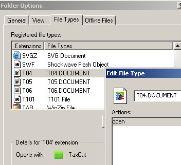 File type display for T04 type