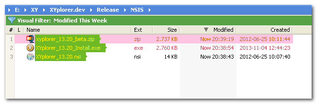 This is a very crowded folder. But all I need to see is those 3 files. Brilliant!