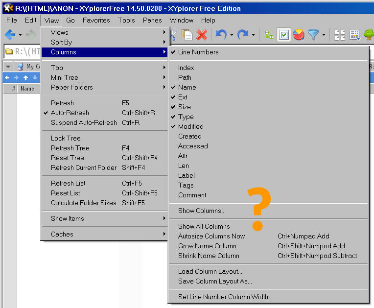 No &quot;New Column&quot; Option