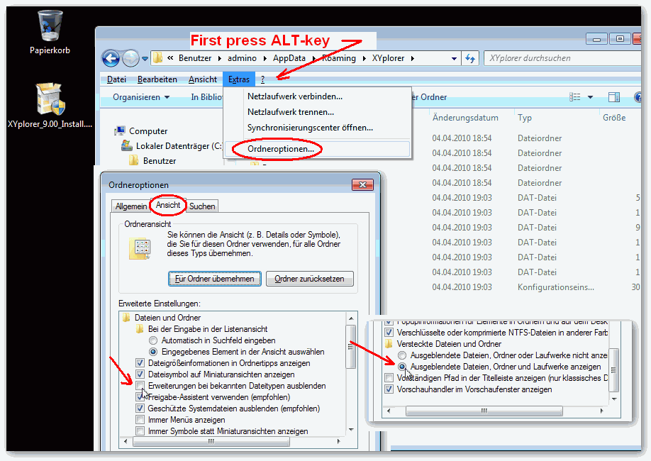 How to make hidden visible.