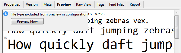 XY showing disabled preview warning and font preview at the same time.