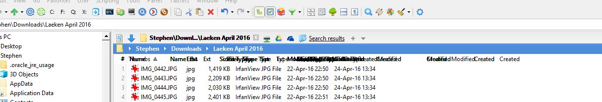 Screenshot of scrambled column headings