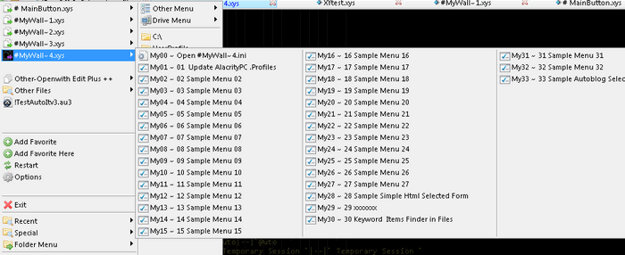 Sample FolderMenu3 Ex Menu