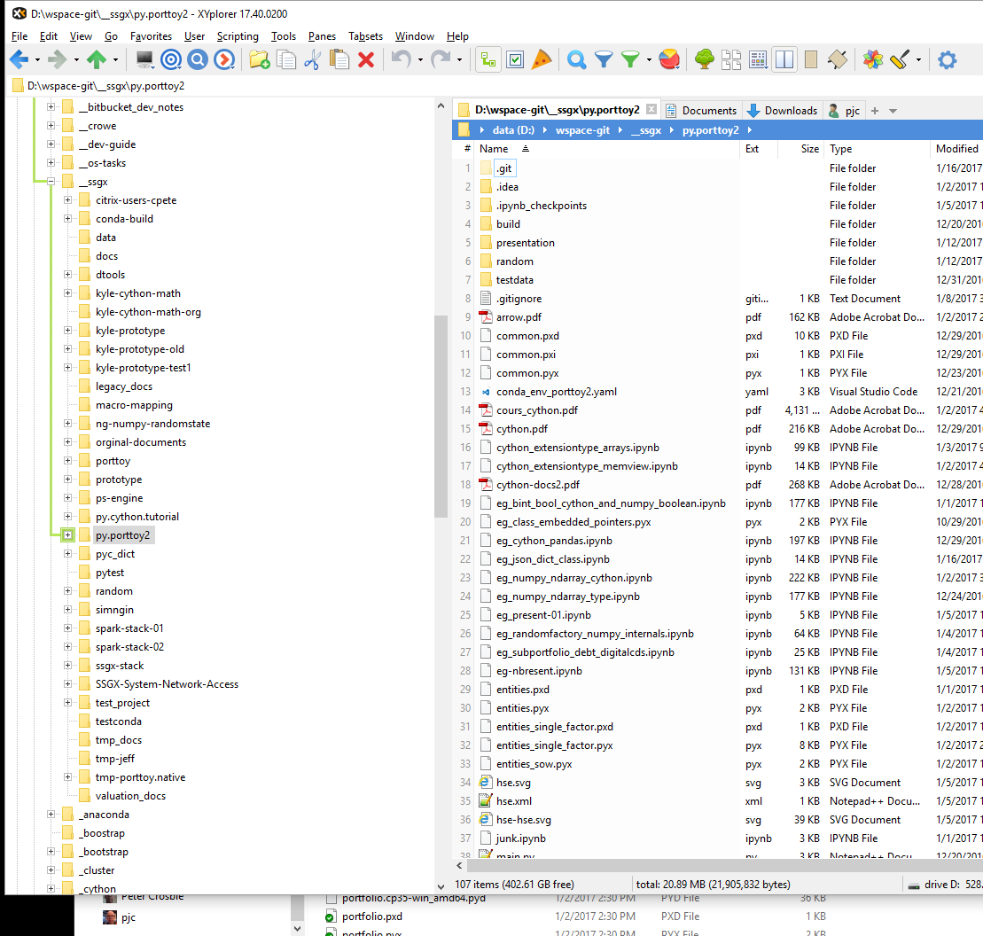 same example dir shown in XYplorer