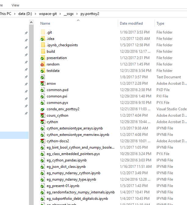 same eg dir shown in windows explorer, icon overlays ok